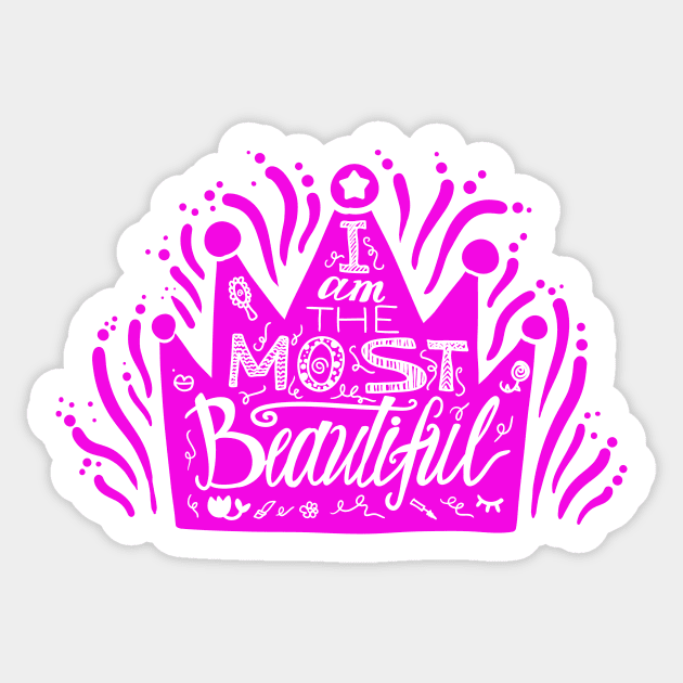 i am the most beautiful Sticker by KyrgyzstanShop